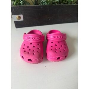 Crocs Classic Clog Toddler Size 4 Hot Pink Slip On Water Shoes Kids C4